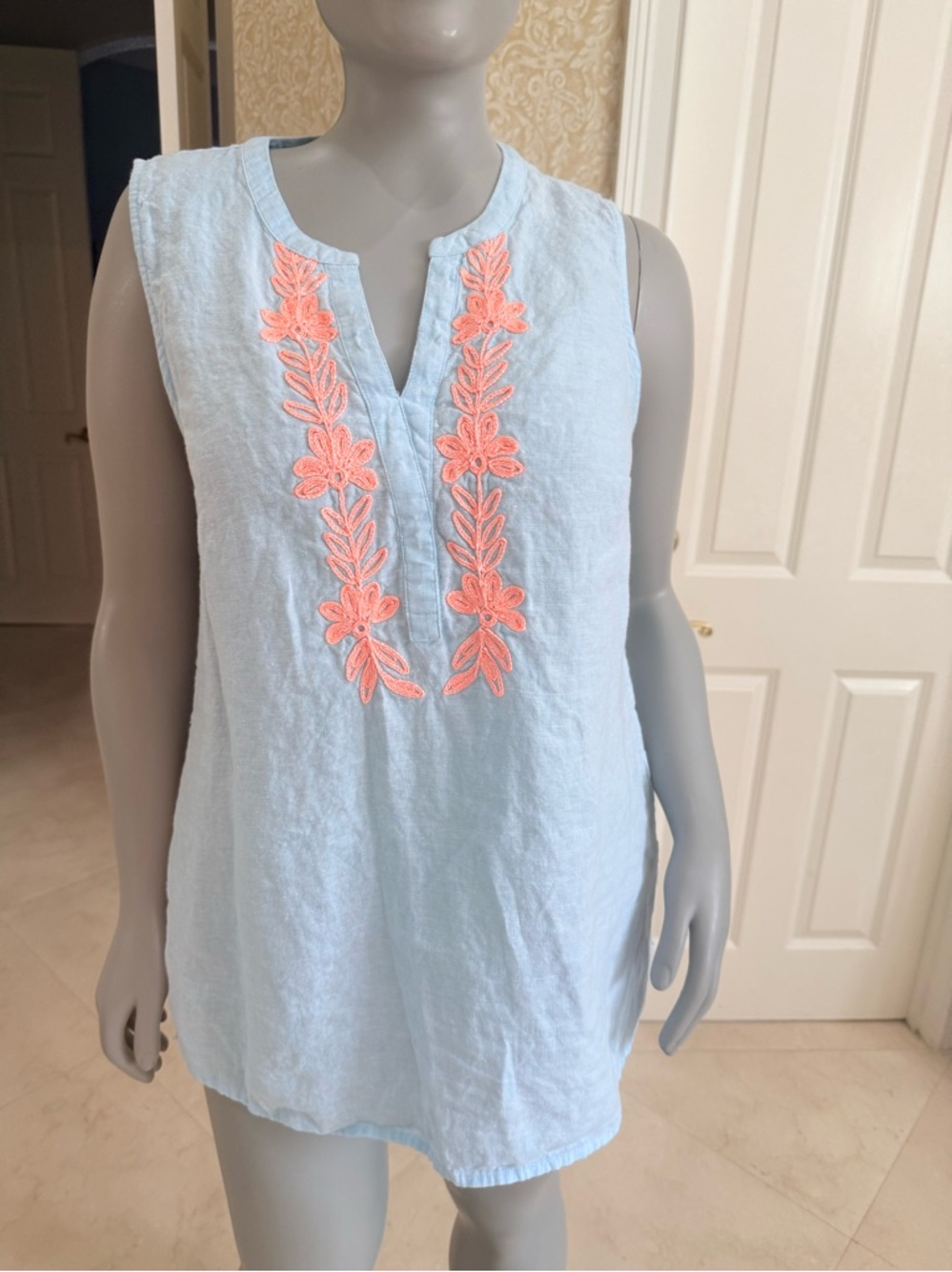 Lilly Pulitzer Celeste linen sleeveless top size L
